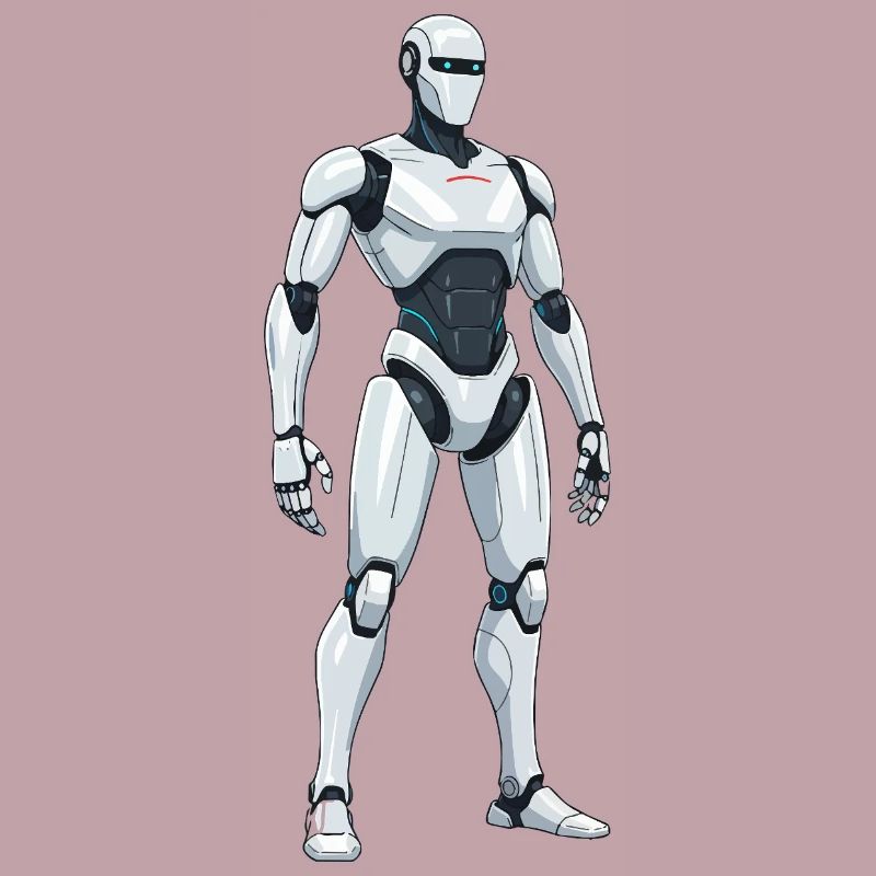 White SciFi Combat Robot
