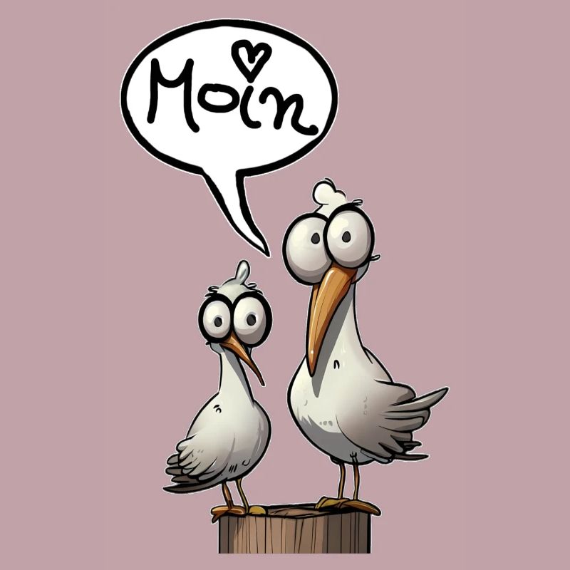 Low German Seagull Moin Saying North Sea Lover