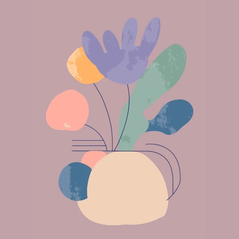 Composition florale abstraite - Moderne