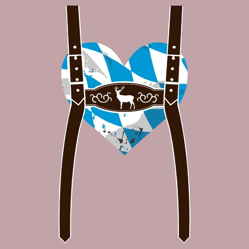 Lederhose & Bayern Flaggen Herz