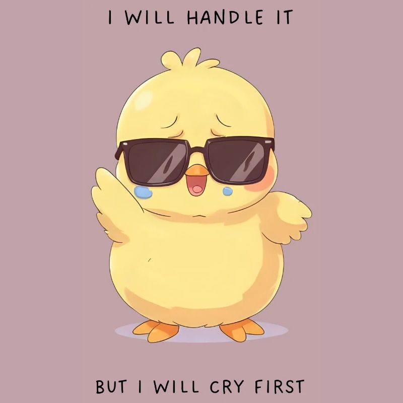 I Will Handle It – Crying Chick mit Brille