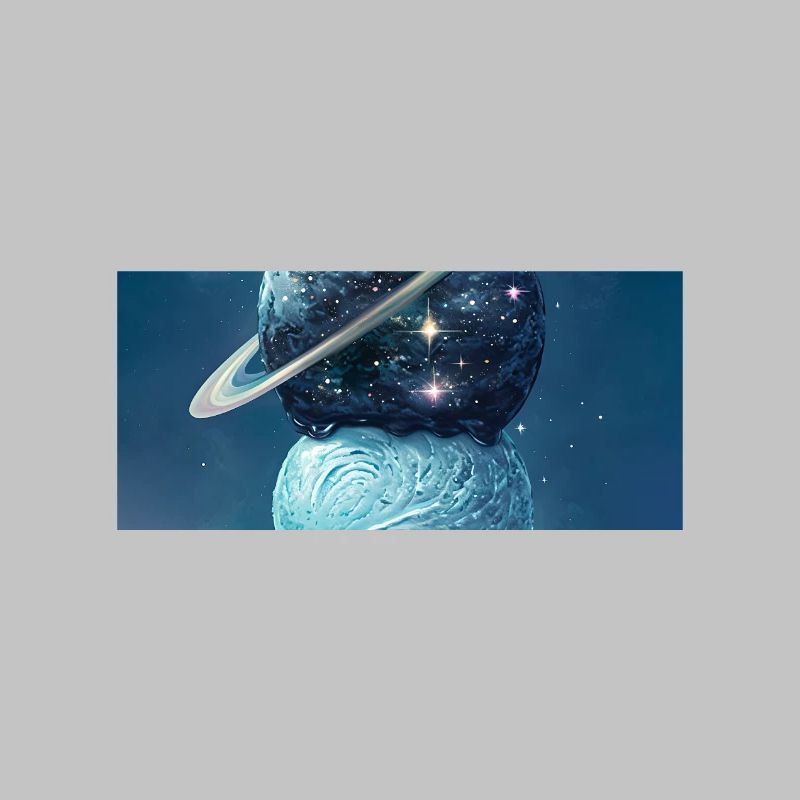 Glace spatiale et astronaute au sommet