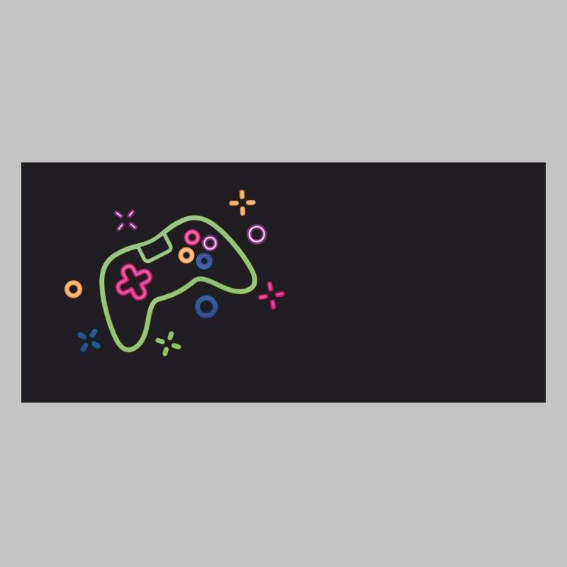 Colorful game controller on black background