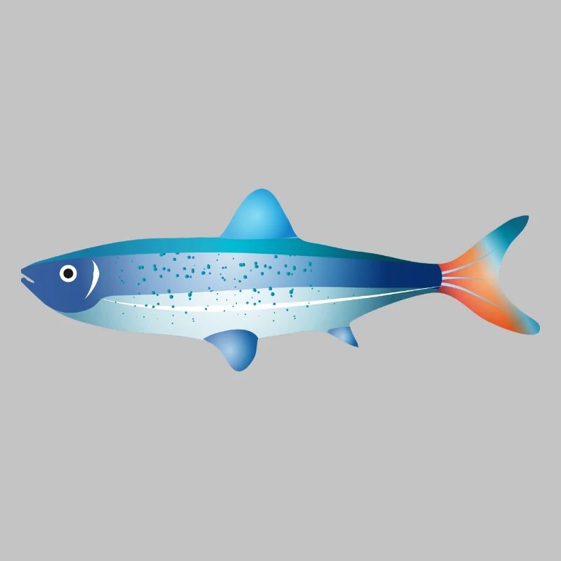 Blue Fish with Gradient and Dots