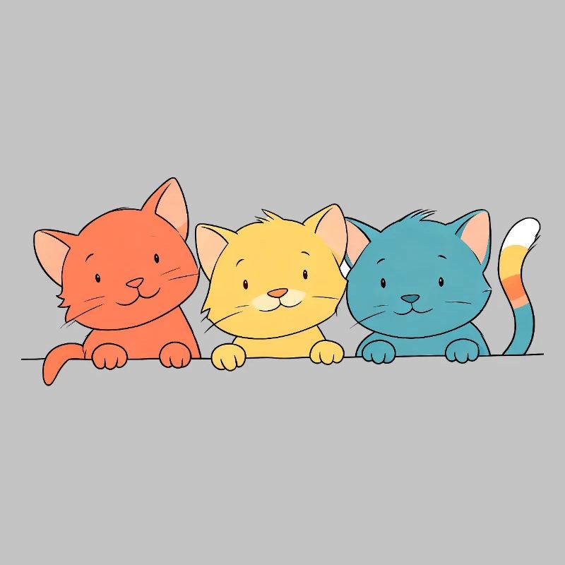 Trio Bunte Katzen Freunde
