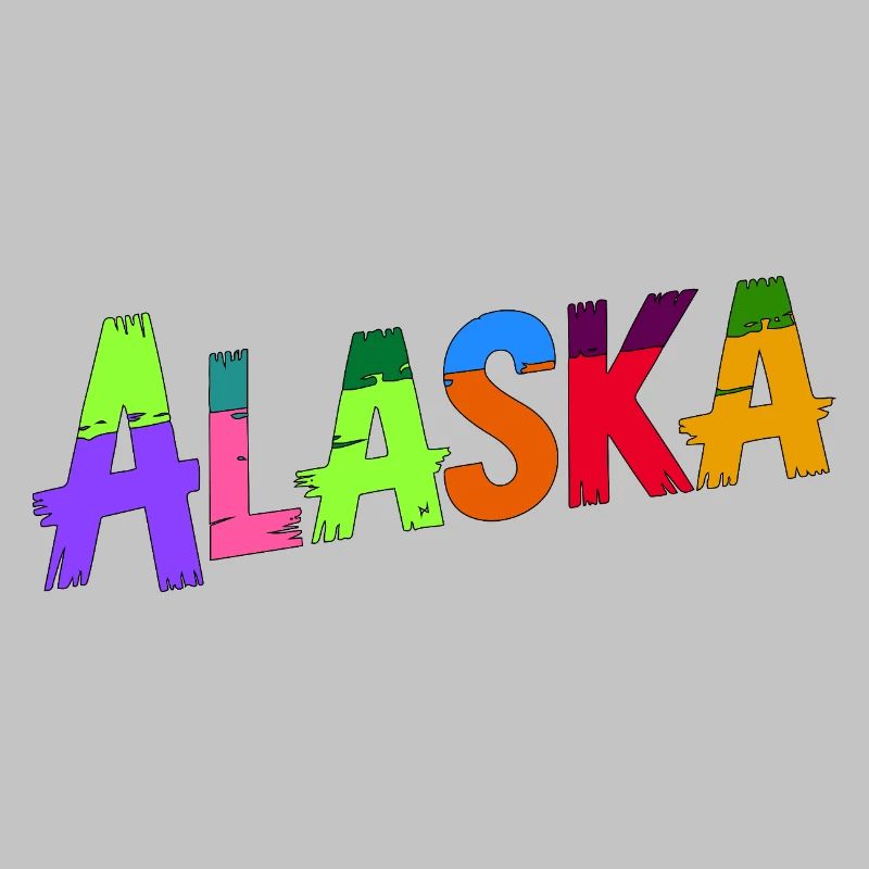 Vibrant Alaska Artistic Typography Design
