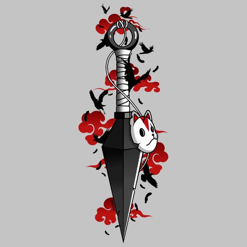 Kunai rote Krähenwolken - Japanisch