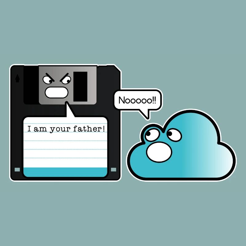 Diskette Cloud Speicher Vater Computer Witz