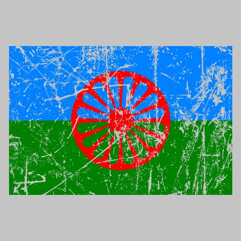 drapeau du peuple romani ou styago le romengo