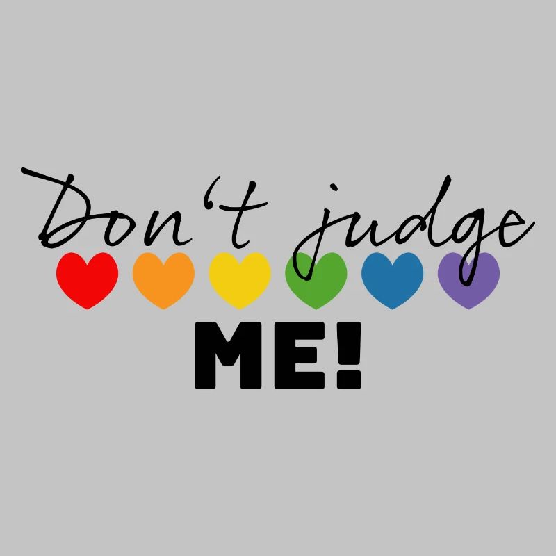Regenbogenherzchen dont judge me schwarz