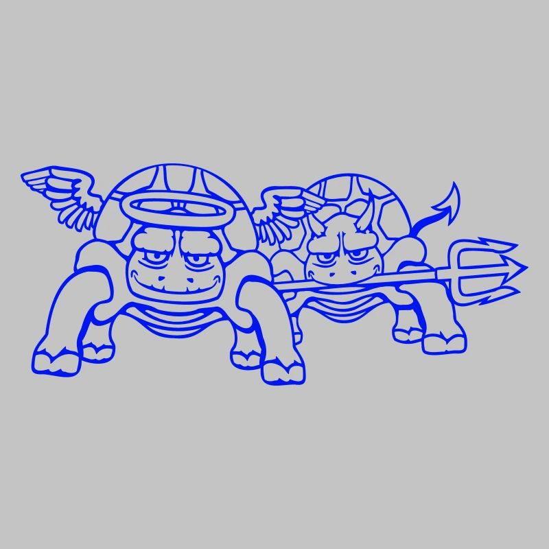 2 Turtles Conscience Team Devil Angel Evil Good