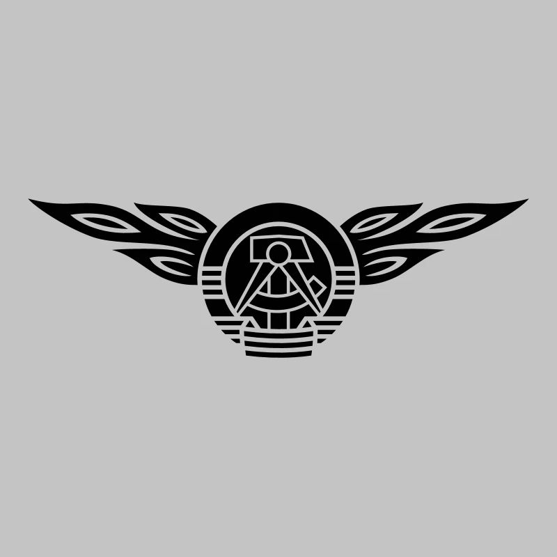 GDR flames crest 1c