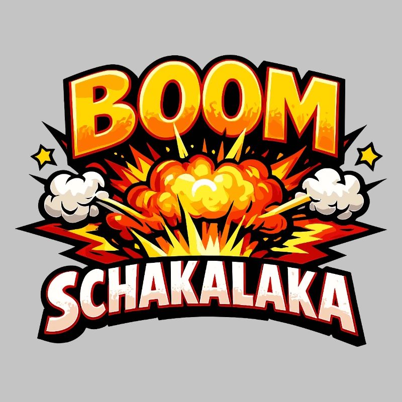 Boom Schakalaka Comic Spruch mit Explosion