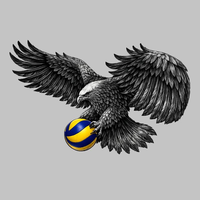 Eagle with volleyball