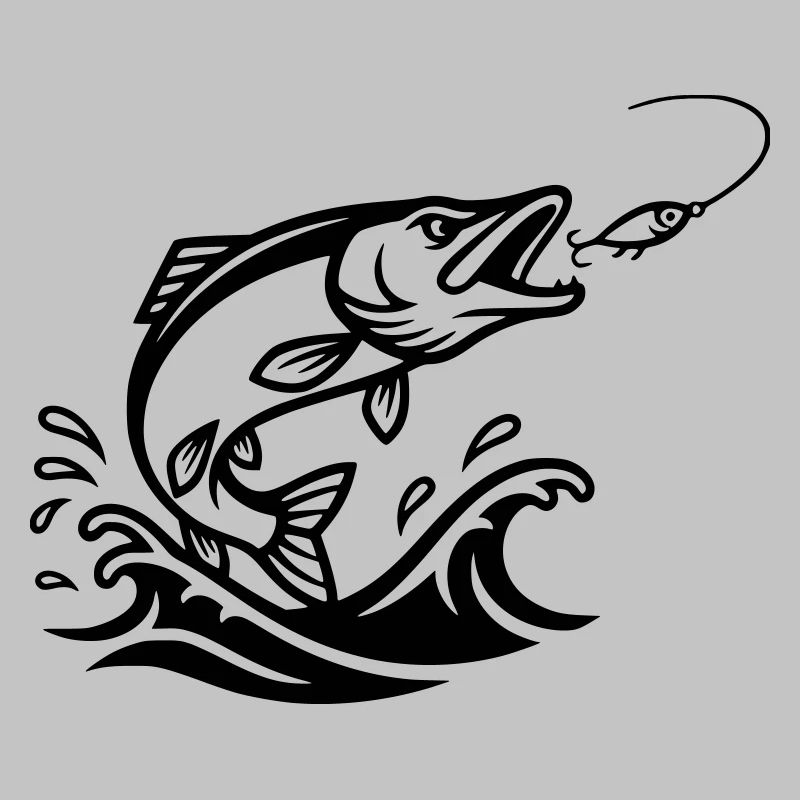 Pike Predator Black Outline