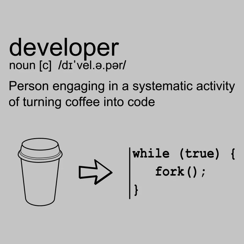 Developer & coffee