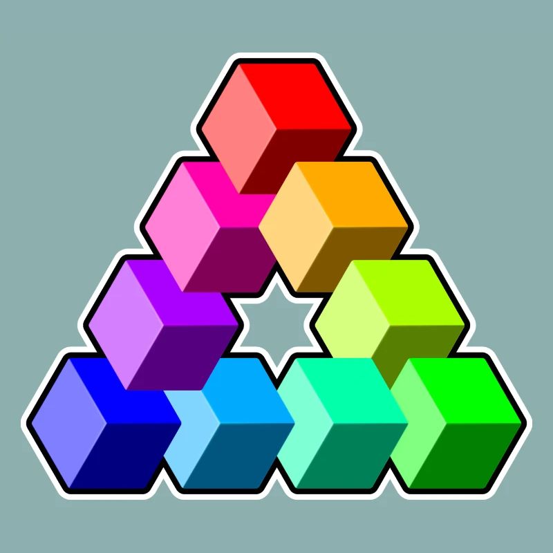 Triangle Colored Cubes
