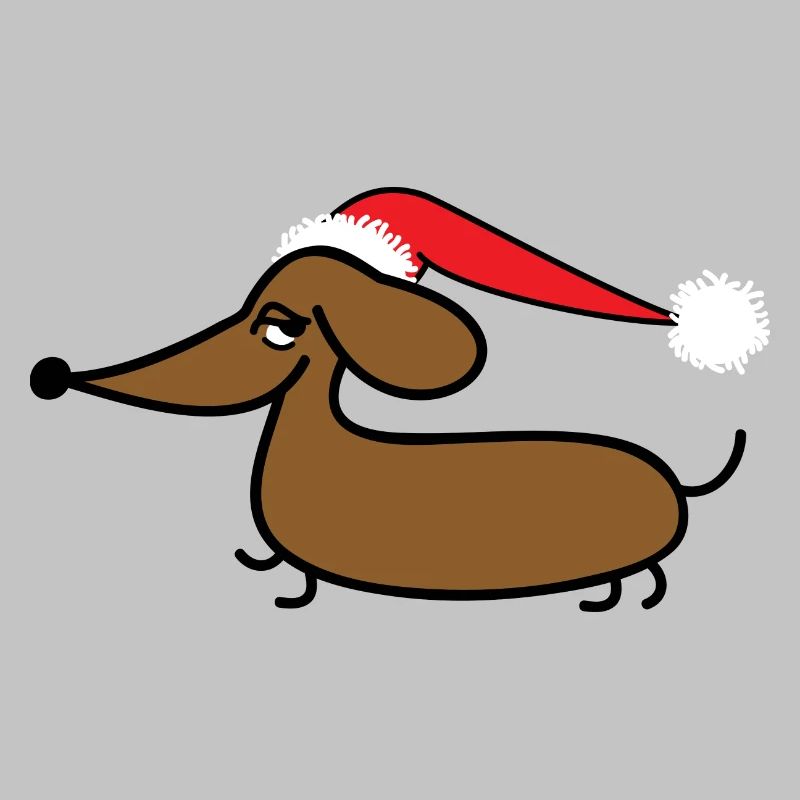 Dackel mit Weihnachtsmütze