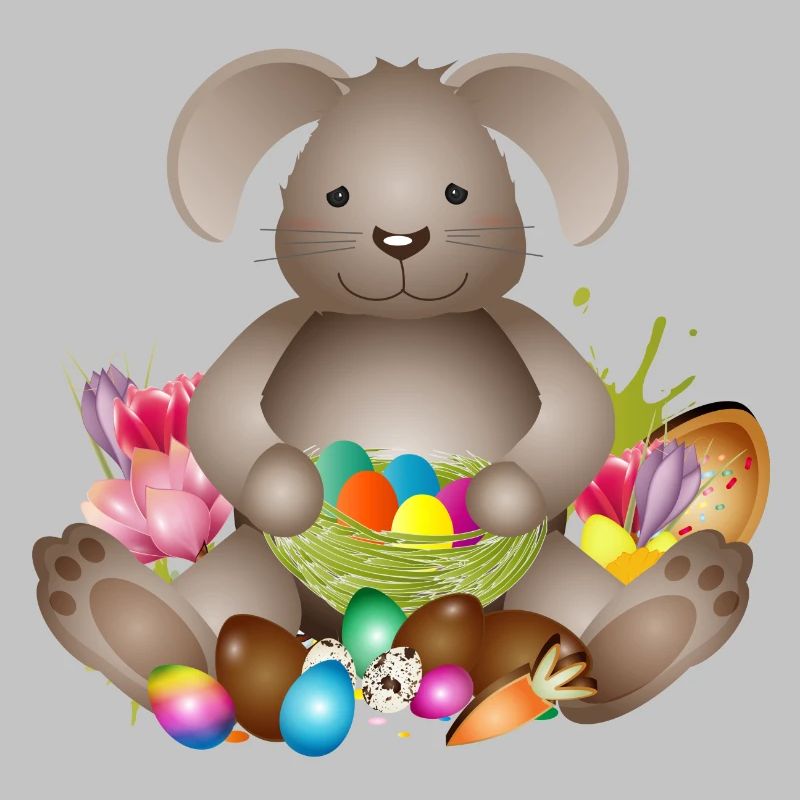 small Easter with Easter nest full of Easter eggs