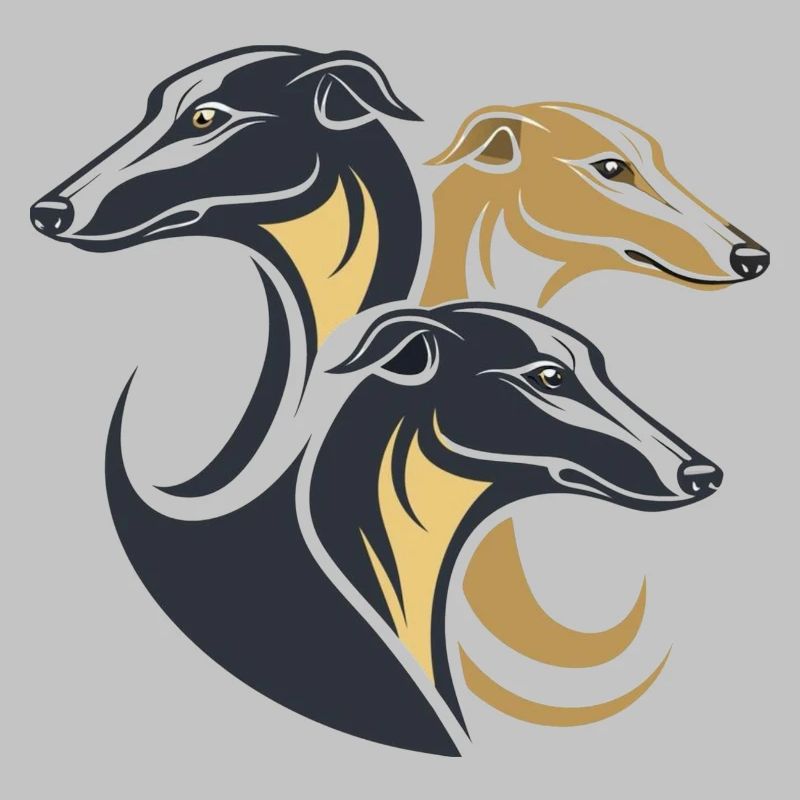 Dreifache Windhunde Silhouette