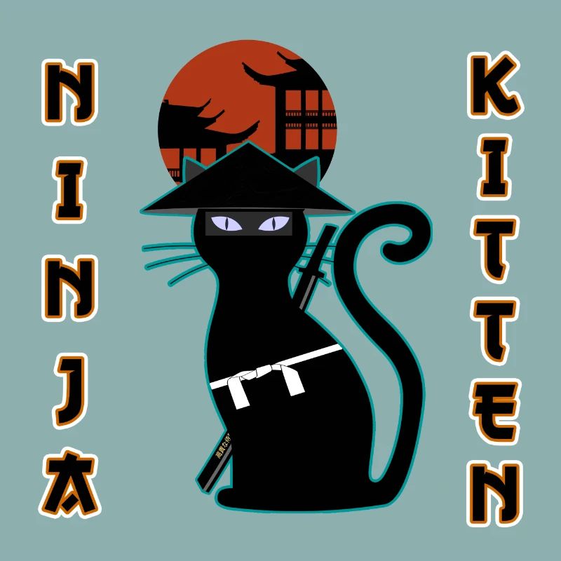 Ninja cat samurai kitten Assassin kitty Meow