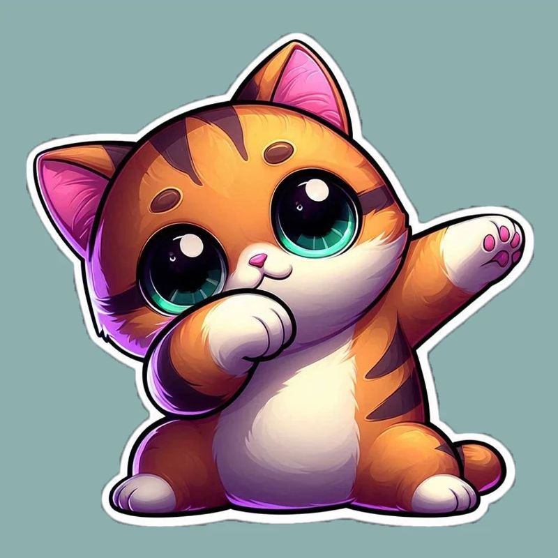Cute kitten with big expressive eyes