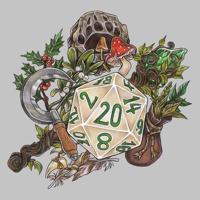 Druide de dés de table D20 pour jeu de rôle