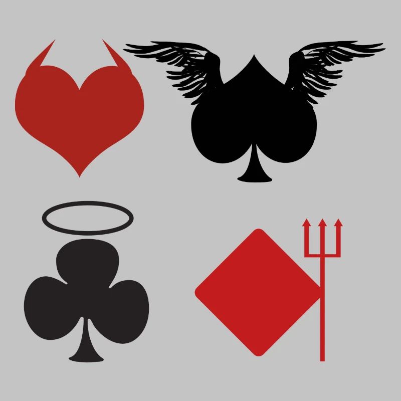 Poker Black Jack Ass Devil Devil Ange Carte Casino