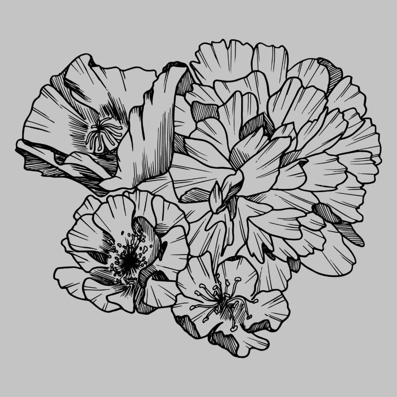 Engraved flowers