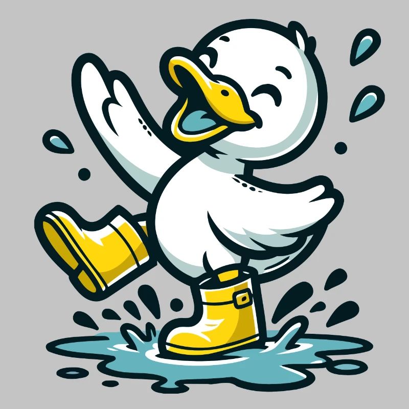 Splashy Quacker: The Puddle-Hopping Duck