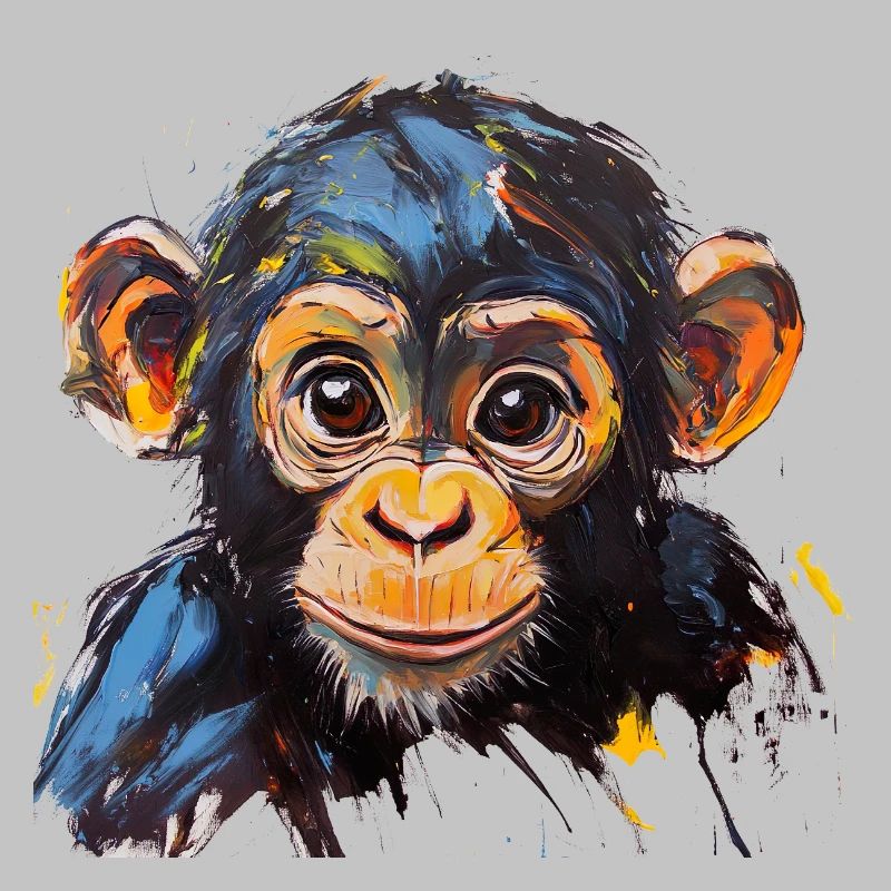 Conception d’art expressive de portrait de bébé singe