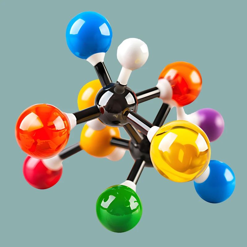 Modèle de structure moléculaire coloré