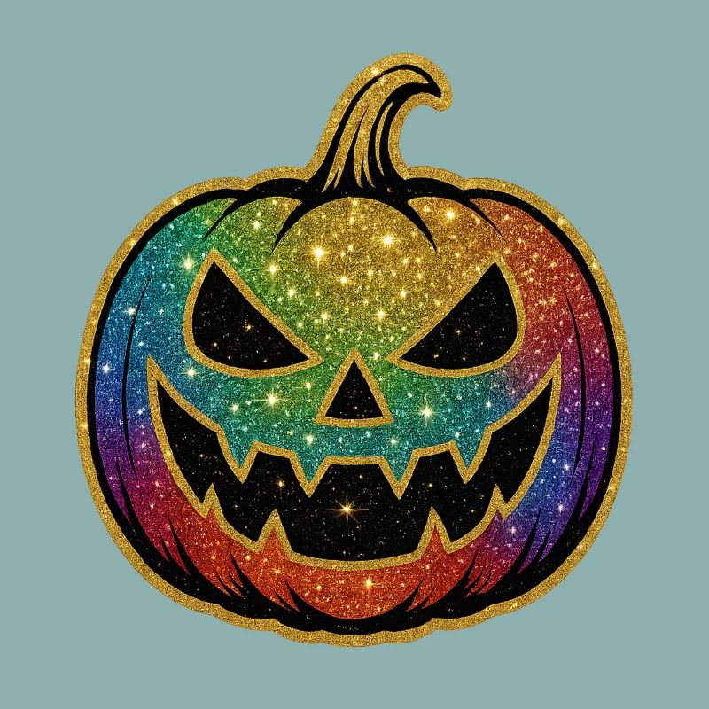 Rainbow Glitter Pumpkin