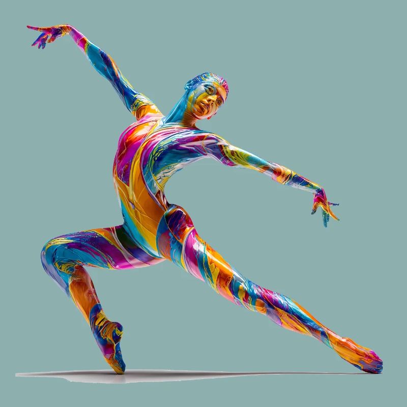Color explosion dancers in flow