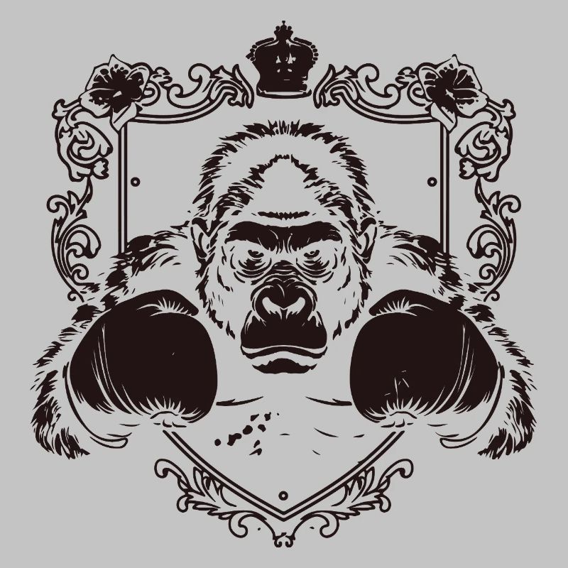  Gorilla mit Kampfpose