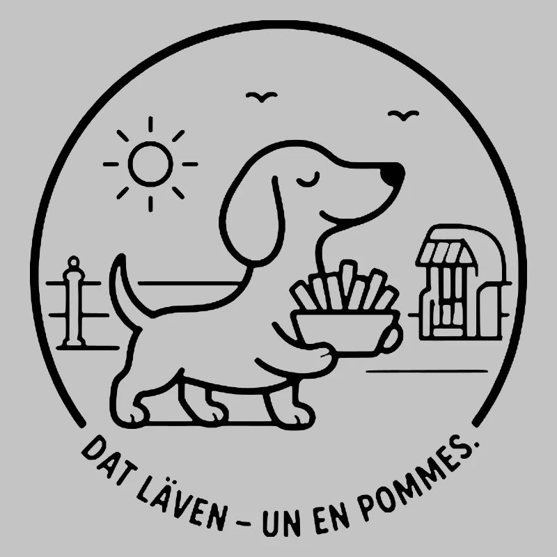 Dackel dat Läven un een Pommes