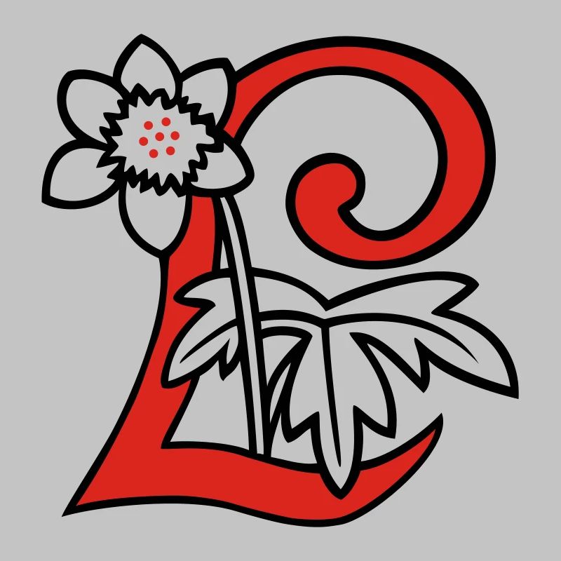 Buchstabe L Blüte Initiale