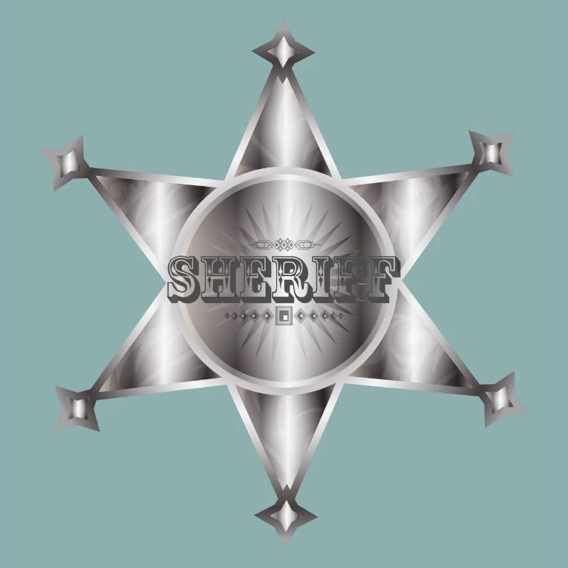 außergewöhnlicher silberfarbene Sheriffstern