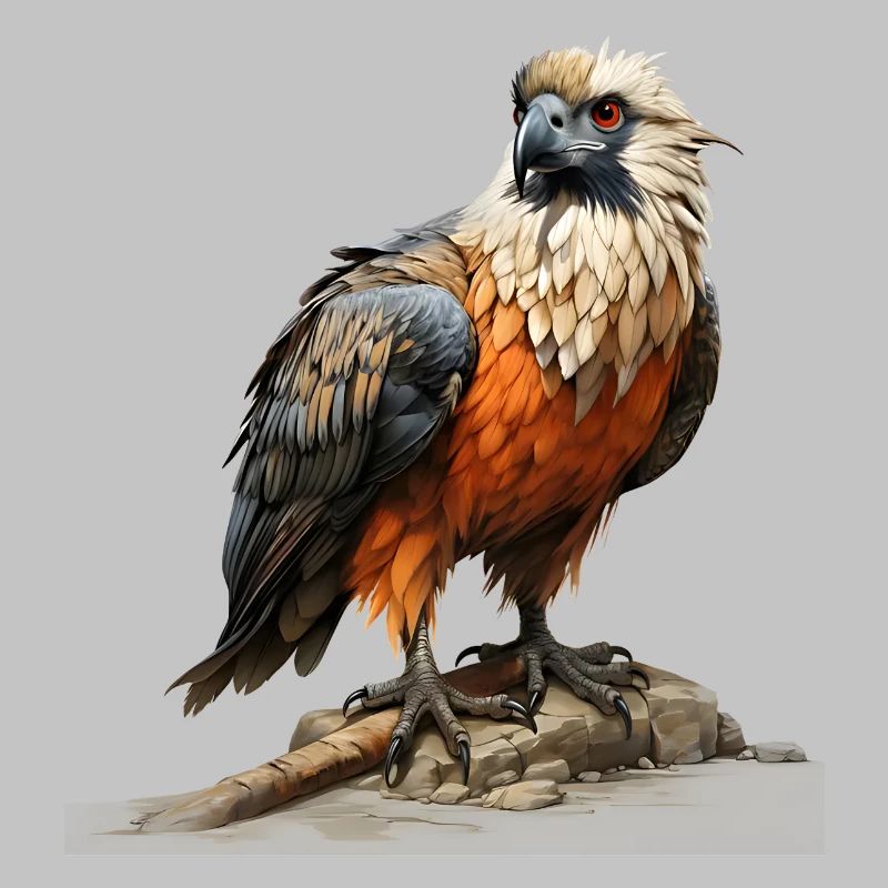 Aigle coloré assis