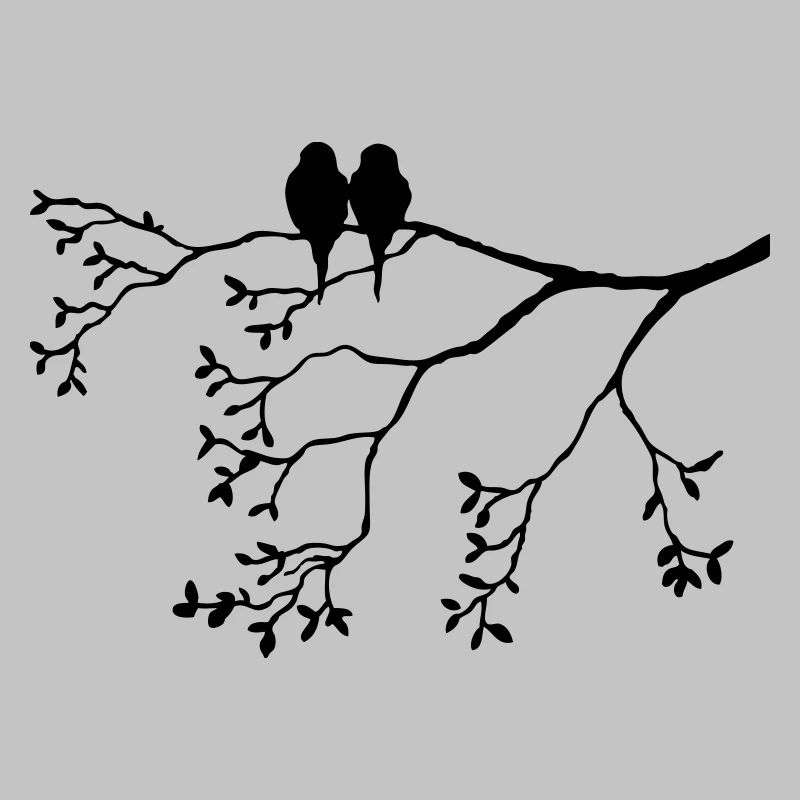 Vogelpaar auf dünnem Ast