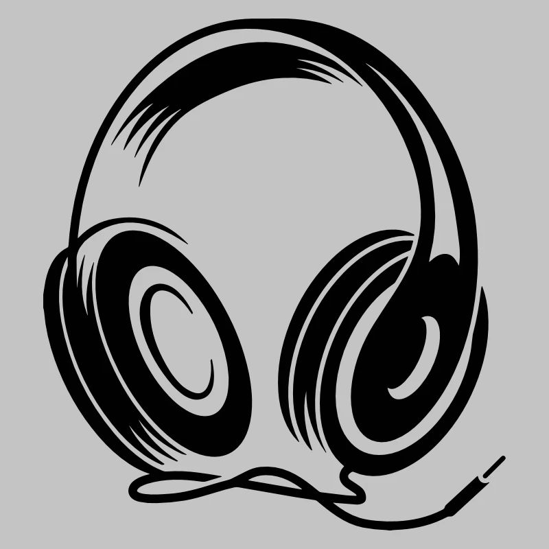 Kopfhörer mit Kabel im Stencil Stil