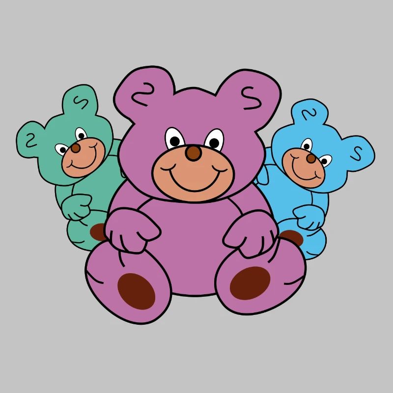Teddybären Teddys Bären bunt drei