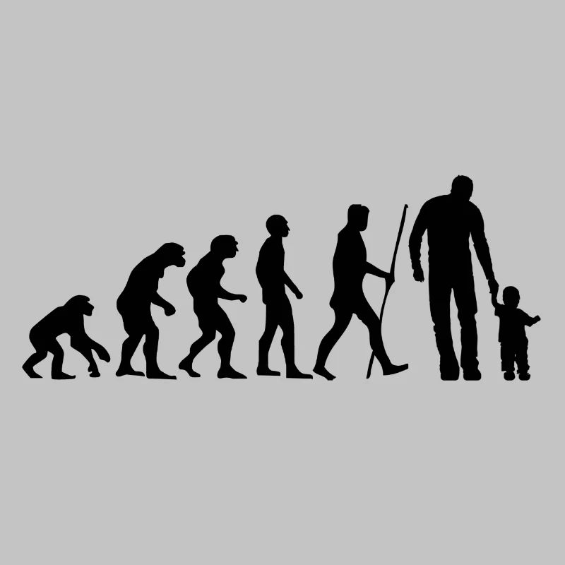 Evolution Vater und Kind Sohn Tochter Geschenk