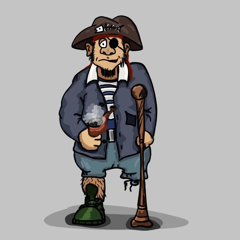 Pirate avec une jambe de bois idée cadeau eyepatch