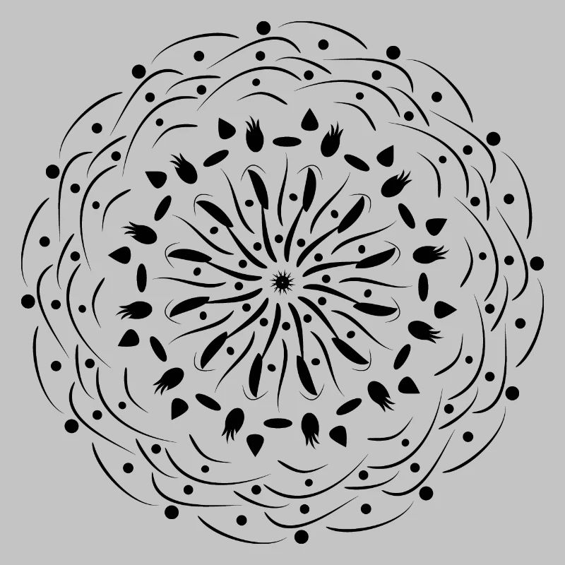 Drehende Blume in Schwarz Muster Geschenkidee