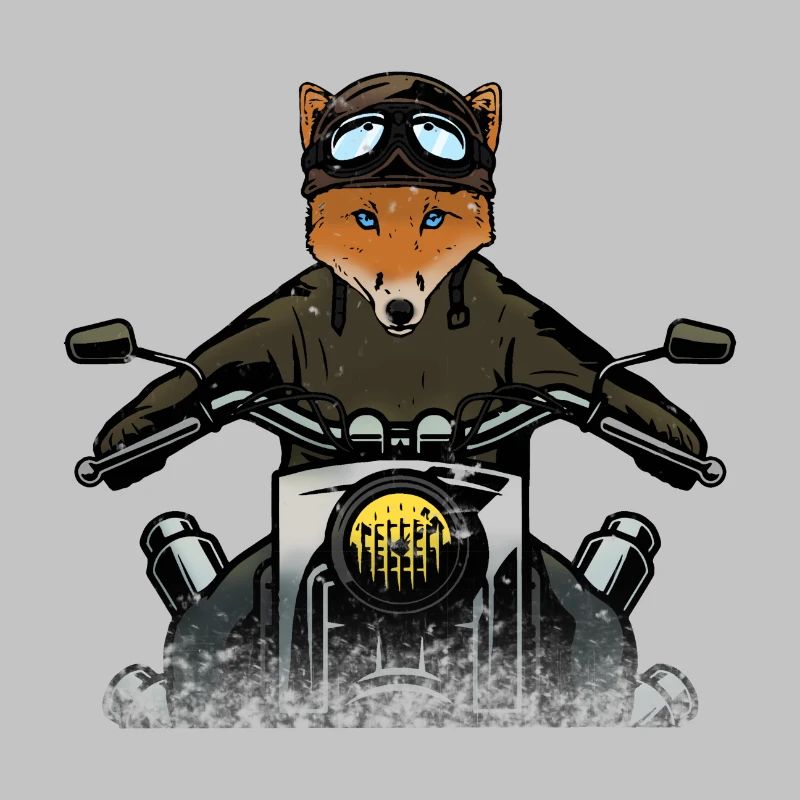 Fuchs der Motorradfahrer