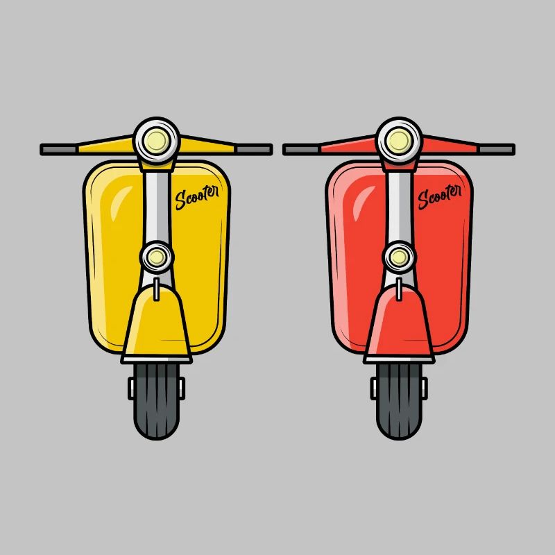 2 Scooter Motorroller Rollergelb rot