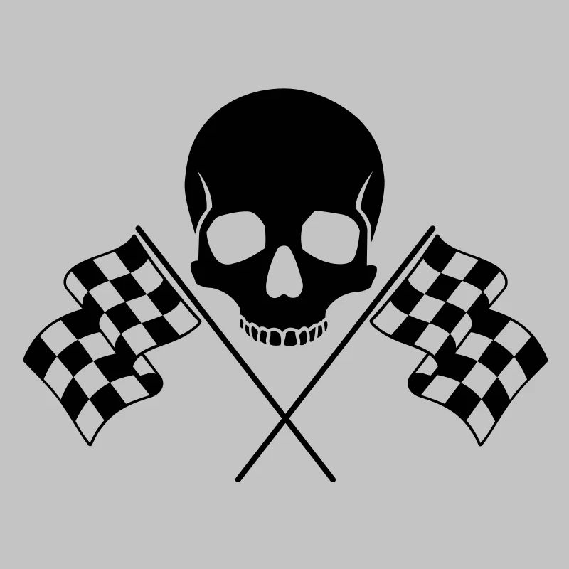 Crâne Drapeaux à Damier