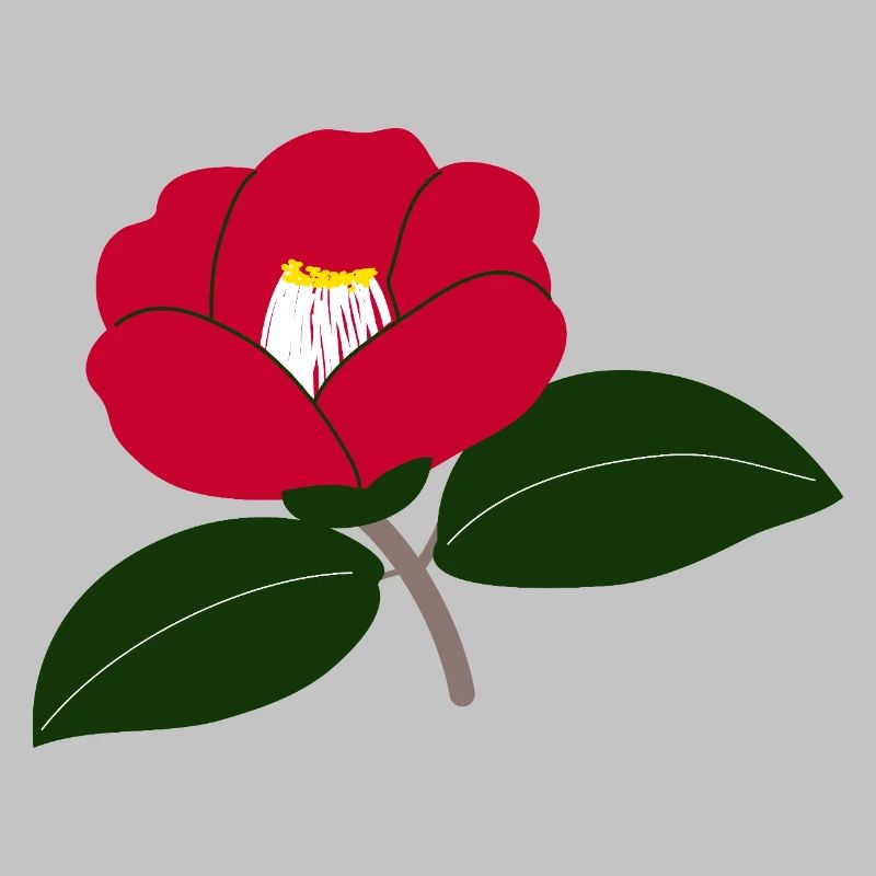 Rote Kamelienblüte Illustration2