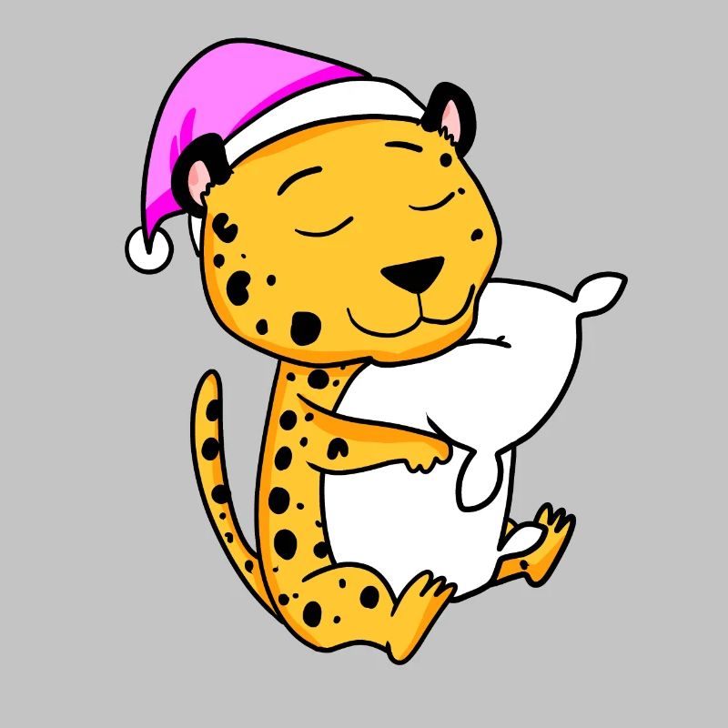 Guépard avec oreiller et bonnet de couchage